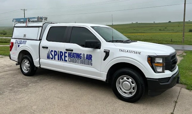 Spire Heating and Conditioning work truck